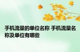 手机流量的单位名称 手机流量名称及单位有哪些