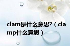 clam是什么意思?（clamp什么意思）