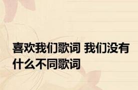 喜欢我们歌词 我们没有什么不同歌词