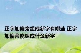 正字加偏旁组成新字有哪些 正字加偏旁能组成什么新字
