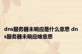 dns服务器未响应是什么意思 dns服务器未响应啥意思