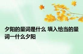夕阳的量词是什么 填入恰当的量词一什么夕阳