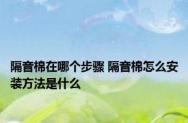 隔音棉在哪个步骤 隔音棉怎么安装方法是什么