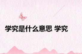 学究是什么意思 学究 