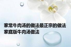 家常牛肉汤的做法最正宗的做法 家庭版牛肉汤做法