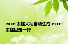 excel表格大写自动生成 excel表格固定一行 