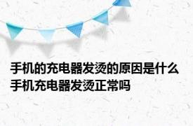 手机的充电器发烫的原因是什么 手机充电器发烫正常吗