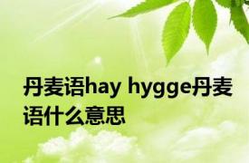丹麦语hay hygge丹麦语什么意思