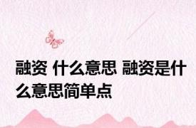融资 什么意思 融资是什么意思简单点