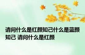 请问什么是红颜知己什么是蓝颜知己 请问什么是红颜
