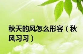 秋天的风怎么形容（秋风习习）
