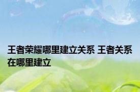 王者荣耀哪里建立关系 王者关系在哪里建立
