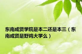 东南成贤学院是本二还是本三（东南成贤是野鸡大学么）