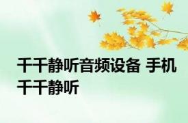 千千静听音频设备 手机千千静听 