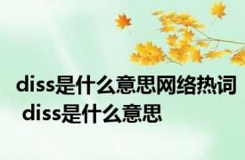 diss是什么意思网络热词 diss是什么意思