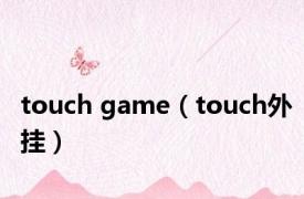 touch game（touch外挂）