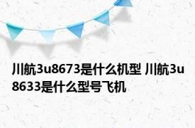 川航3u8673是什么机型 川航3u8633是什么型号飞机
