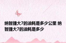 纳智捷大7的油耗是多少公里 纳智捷大7的油耗是多少