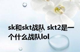 sk和skt战队 skt2是一个什么战队lol