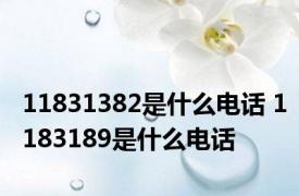 11831382是什么电话 1183189是什么电话