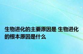 生物进化的主要原因是 生物进化的根本原因是什么