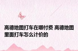 高德地图打车在哪付费 高德地图里面打车怎么计价的