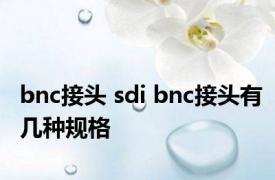 bnc接头 sdi bnc接头有几种规格