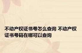 不动产权证书号怎么查询 不动产权证书号码在哪可以查询