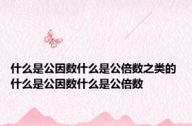 什么是公因数什么是公倍数之类的 什么是公因数什么是公倍数