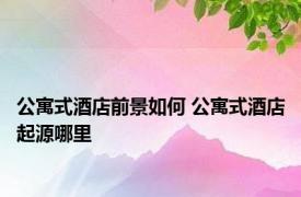 公寓式酒店前景如何 公寓式酒店起源哪里