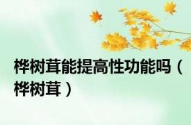 桦树茸能提高性功能吗（桦树茸）