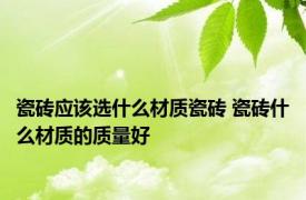 瓷砖应该选什么材质瓷砖 瓷砖什么材质的质量好