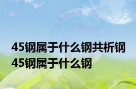 45钢属于什么钢共析钢 45钢属于什么钢