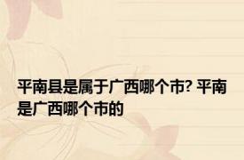 平南县是属于广西哪个市? 平南是广西哪个市的