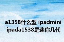 a1358什么型 ipadmini ipada1538是迷你几代