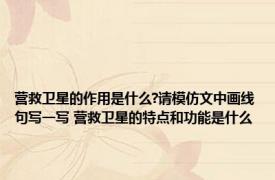 营救卫星的作用是什么?请模仿文中画线句写一写 营救卫星的特点和功能是什么
