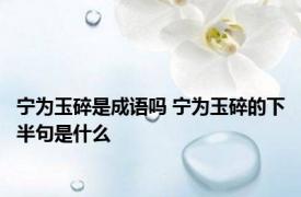 宁为玉碎是成语吗 宁为玉碎的下半句是什么