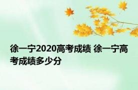 徐一宁2020高考成绩 徐一宁高考成绩多少分
