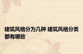建筑风格分为几种 建筑风格分类都有哪些