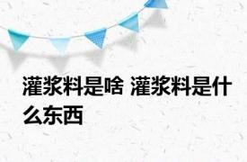 灌浆料是啥 灌浆料是什么东西