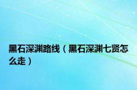黑石深渊路线（黑石深渊七贤怎么走）
