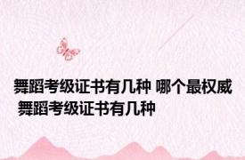 舞蹈考级证书有几种 哪个最权威 舞蹈考级证书有几种