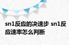 sn1反应的决速步 sn1反应速率怎么判断