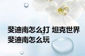 斐迪南怎么打 坦克世界斐迪南怎么玩
