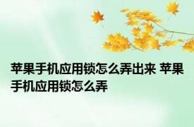 苹果手机应用锁怎么弄出来 苹果手机应用锁怎么弄