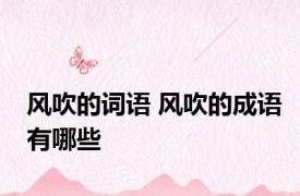 风吹的词语 风吹的成语有哪些