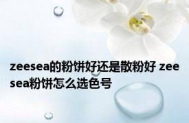 zeesea的粉饼好还是散粉好 zeesea粉饼怎么选色号