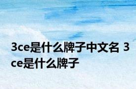 3ce是什么牌子中文名 3ce是什么牌子