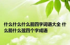 什么什么什么箭四字词语大全 什么箭什么弦四个字成语