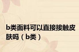 b类面料可以直接接触皮肤吗（b类）